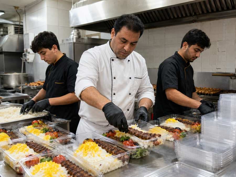 بسته بندی چلو کباب